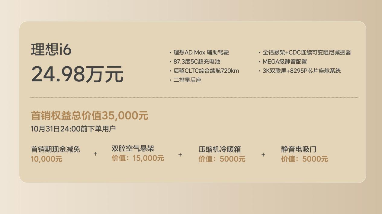 理想汽車新形態五座SUV理想i6正式發布 全國統一零售價24.98萬元 理想汽車新形態五座SUV理想i6正式發布 全國統一零售價24.98萬元